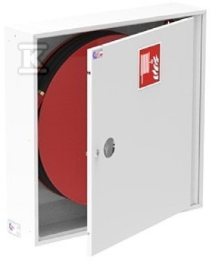 Внутрішній пожежний кран DN25, HW-25N-30 SLIM 165, без місця для вогнегасника, настінний, напівавтоматичний рукав L=30м, замок типу "патент", розміри