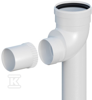 Kolano do systemów kominowych PP skręcane, redukcyjne 87° DN60/80mm L500mm na podstawie z uszczelką [EPDM] ONNLINE