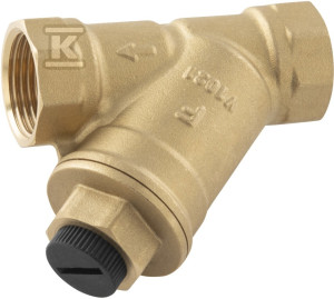 Filtr skośny siatkowy z magnesem, nakrętno-nakrętny, DN40, G1 1/2