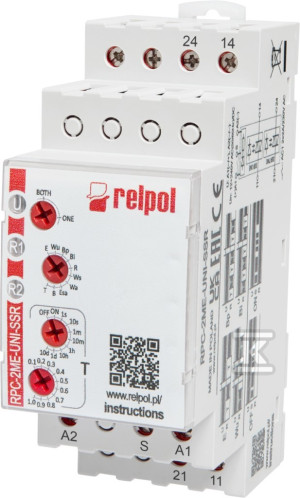 Przekaźnik czasowy 2 x 1Z (triak), 2 A, 12….240V AC/DC RPC-2ME-UNI-SSR