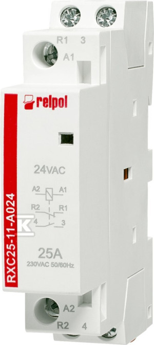 Stycznik instalacyjny 1NO + 1NC, 25A, 24 VAC RXC25-11-A024