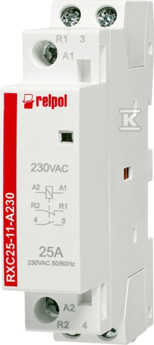 Stycznik instalacyjny 1NO + 1NC, 25A, 230 VAC RXC25-11-A230