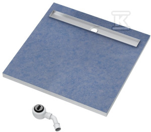 Płyta spadkowa z odpływem liniowym Stabilsound Plus "Subplate" 90x90x5/12,5 cm, kwadratowy z maskownicą do zabudowy płytkami