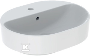 Раковина накладная Variform, еліптична, B50 см, H15.8 см, T40 см, з переливом, з отвором під змішувач