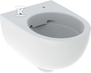 Wisząca miska WC Selnova Compact Premium lejowa, B35.5 cm, H33 cm, T49 cm, krótka, ukryte mocowania, Rimfree