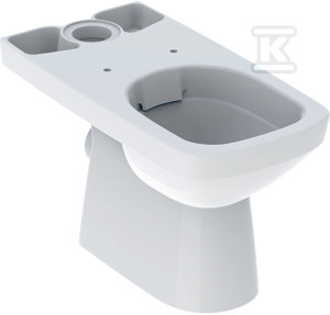 Stojąca miska WC Selnova Square do spłuczki nasadzanej, lejowa, B35 cm, H40 cm, T68 cm, częściowo ukryte mocowania, odpływ poziomy, Rimfree