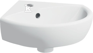 Umywalka kompaktowa narożna Selnova B41.5 cm, H16.5 cm, T41 cm, z przelewem, z otworem na baterię