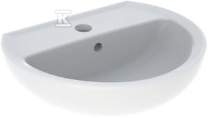 Umywalka kompaktowa Rekord - B50 cm, H16,5 cm, T41 cm, z otworem na baterię, z przelewem, bez powierzchni odkładczej