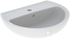 Umywalka Rekord - B55 cm, H17 cm, T42 cm, z otworem na baterię, z przelewem