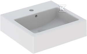 Umywalka Twins, B50 cm, H17.5 cm, T46 cm, z otworem na baterię, z przelewem
