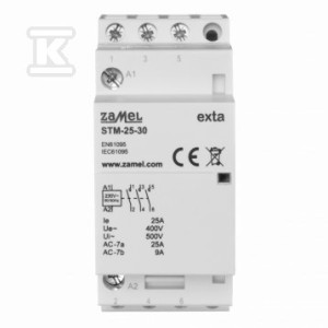 Stycznik modułowy instalacyjny 25A, 3xNO, 230V AC STM-25-30