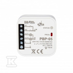 Przekaźnik bistabilny 2-kanałowy dopuszczalny 230V AC PBP-05