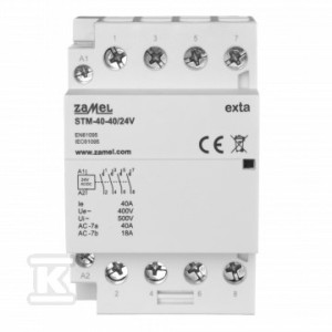 Stycznik modułowy instalacyjny 40A, 4xNO, 24V AC/DC+F13 STM-40-40/24V