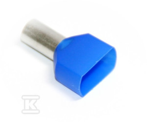 Końcówka kablowa tulejkowa podwójna, izolacja kolor niebieski, przekrój 2,5mm2, długość 10mm