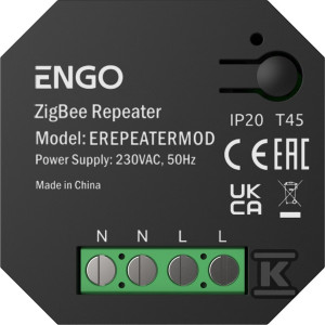 Repeater sieci, ENGO EREPEATER-MOD, ZigBee, 230V, czarny