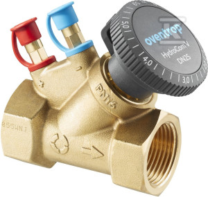 Zawór równoważący HydroCom V z gwintem wewnętrznym PN16 DN 25 Kvs= 5,9m3/h, z zaworkami HydroPort