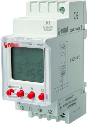 Cyfrowy zegar astronomiczny RAT-TPA1B - LCD, zasilanie 24-264VAC/DC