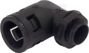 Dławik czarny kątowy 90° M16x1,5 (9x14) 968-315-2 do peszla poliamidowego