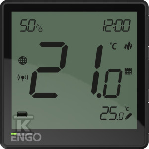 Regulator temperatury Internetowy, ENGO EONE-BATB natynkowy, dobowy, ZigBee, czarny, akumulatorowy