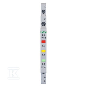 Lampka kontroli zasilania 3xLED czerwona, żółta, zielona, slim 1/3 modułu LK-703K