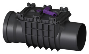 Zawór zwrotny / zasuwa burzowa STAUFIX BASIC DN150 d160, TYP-2, dwie mechaniczne klapy zwrotne, ochrona przed gryzoniami (1 klapa ze stali