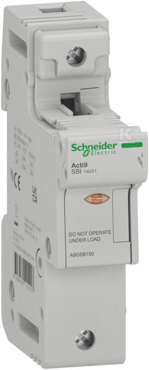 Тримач запобіжника, Acti9 SBI, 1P, 50A, розмір вставки 14 x 51 mm, SBI-50-1