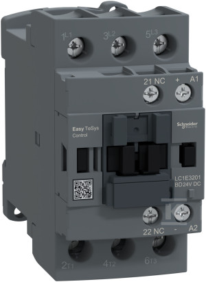 Контактор силовий, Easy TeSys Control, AC-3, 32A, 3P (1NC), котушка 24V DC