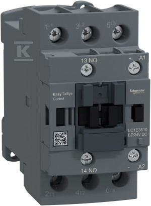 Контактор силовий, Easy TeSys Control, AC-3, 38A, 3P (1NO), котушка 24V DC