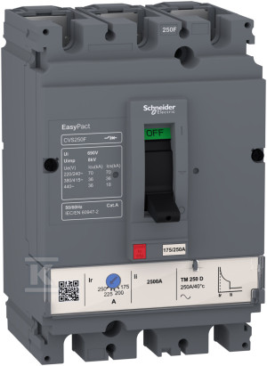 Вимикач Easypact CVS250F TMD 250A 3P 3D