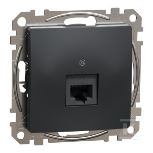 Комп'ютерна розетка RJ45 кат.5e UTP, чорний антрацит SEDNA DESIGN
