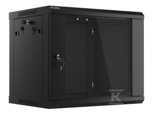 Szafa instalacyjna RACK wisząca 19" 9U 600x450 czarna (flat pack) V2