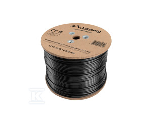 Kabel LAN FTP kat. 5E 305m drut outdoor CU czarny fluke passed