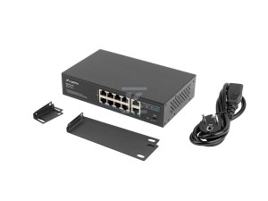 Switch 8x 100MB POE+/2X 1GB niezarządzalny RACK 10"/19" gigabit ethernet 120 W