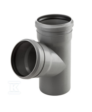 Трійник PP-HT 40x40/67 санітарний, для внутрішньої каналізації, колір попелястий