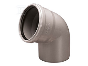 Kolano PVC-HT 50/67 sanitarne, do kanalizacji wewnętrznej, kolor popiel
