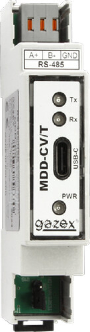 Конвертер MDD-CV/T RS-485/USB, живлення від комп'ютера, порт USB-C, для монтажу на DIN-рейку TS35