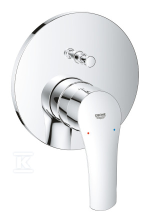 Bateria Eurosmart jednouchwytowa do obsługi dwóch wyjść wody, chrom, montaż ścienny podtynkowy, głowica Ceramiczna 46 mm, metalowa rozeta, metalowa