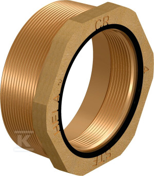 Redukcja mosiężna skręcana WIPEX GZ5"xGW4", wkrętno-nakrętna, PN6 SDR11 / PN10 SDR7.4, do systemów preizolowanych ECOFLEX