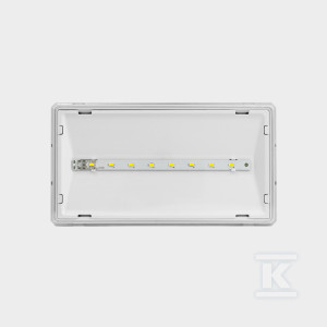 Oprawa awaryjna EXIT S LED IP65 2W 1h jednozadaniowa AT biała + grzałka HTR-25