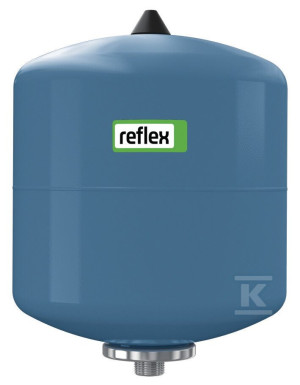 Naczynie wzbiorcze przeponowe REFIX DE-8, 8L, 25 bar / 70 st., przyłącze gwintowane G3/4", k.niebieski, do c.w.u, p.poż., ogrzewania podłogowego,