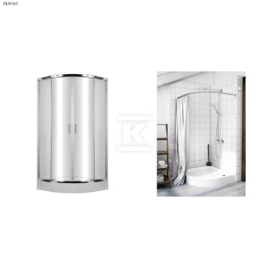 Kabina prysznicowa Onnline 90x90 cm półokrągła R55 szkło transparentne hartowane 5 mm drzwi rozsuwane szerokość wejścia 540 mm profil 0 8 mm z