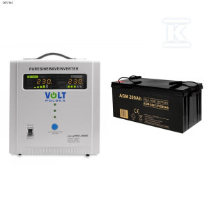 Zasilacz awaryjny SINUS PRO 2000 E 12/230V (1250/2000W) + Akumulator AGM 12V 200 Ah