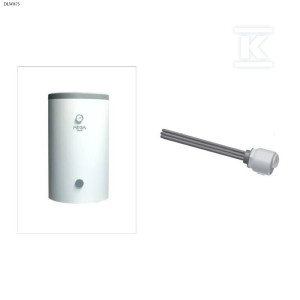 Wymiennik W-E 100.81 Mega z wężownicą spiralną stojący w komplecie z grzałką ME 0020 o mocy 2,0kW