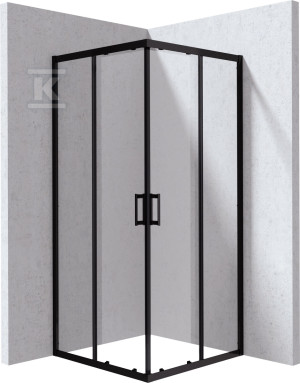 Kabina Onnline New kwadratowa, profil nero, szkło transparentne 80x195cm