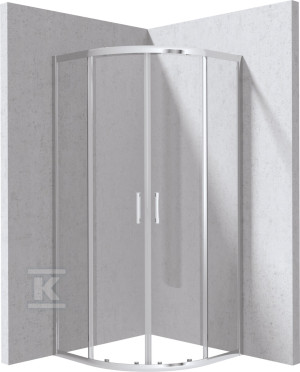 Кабіна Onnline New напівкругла, хромований профіль, прозоре скло 80x195cm