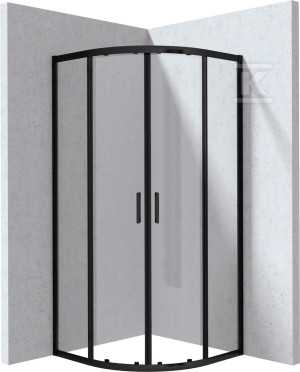 Kabina Onnline New półokrągła, profil nero, szkło transparentne 80x195cm