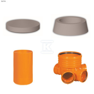Studnia Diamir DN/OD 400 gładka, zestaw: kineta zbiorcza TYP2 400xKG200 + trzon H=2m + stożek żelbetowy 400 kl.B125 + pokrywa żelbetowa 400 kl.A15