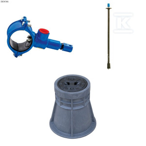 Nawiertka DN110x32 do rur PVC/PE, PN16, do wody, GJS + obudowa sztywna + skrzynka PEHD_ZESTAW