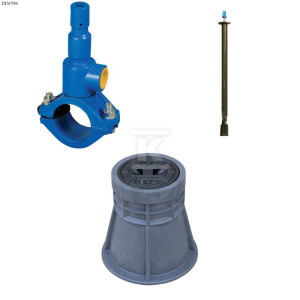 Nawiertka DN110x40 do rur PVC/PE, PN10, do wody, GJL + obudowa teleskopowa + skrzynka PEHD_ZESTAW