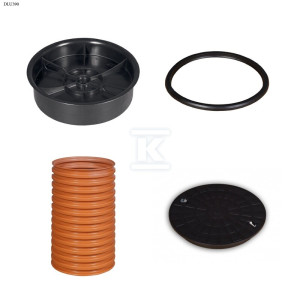 Studnia Diamir DN/ID 315 KORUGOWANA_ZESTAW: pokrywa dno 315 + trzon H=2m+ pokrywa PP 315 kl.A15